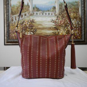 MICHAEL KORS Brooklyn Grommet MD Leather Bag